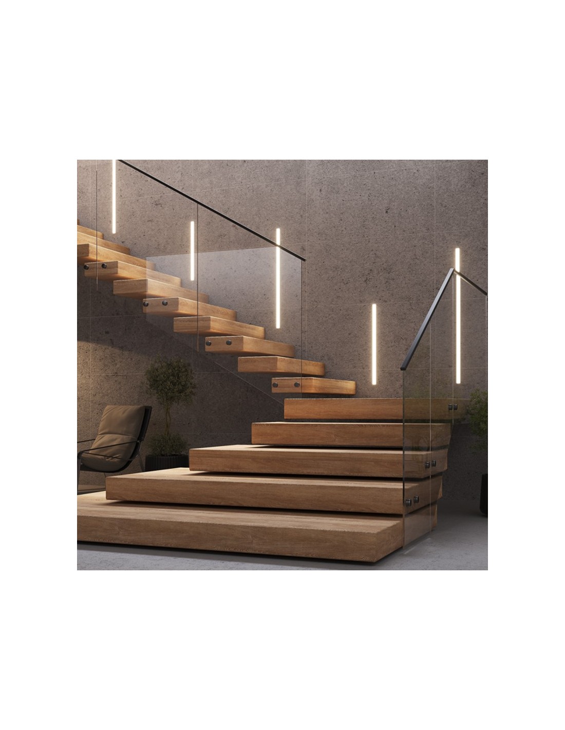 LUMI FLOW maßgefertigte LED Beleuchtung für Treppen und Wände